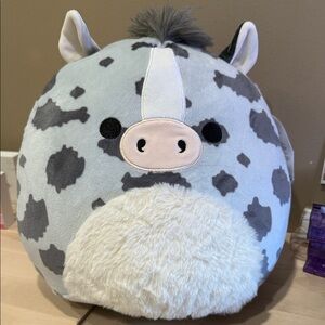 Squishmallows Gray and White Spotted Stuffed Animal Stallion (Grady)
